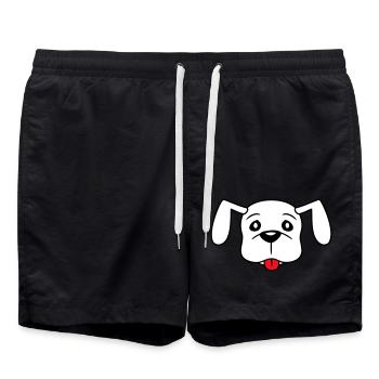 Visage de chien Petit Tête d’animal de compagnie Mignon - Short de bain - noir - Devant - AI Model Male 185 light (185cm)