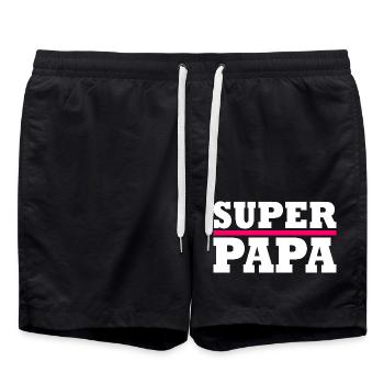 Super papa - Short de bain - noir - Devant - AI Model Male 185 light (185cm)