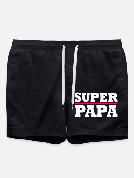 Super papa - Swim Trunks - black