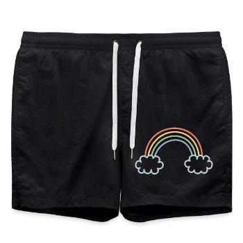Teint arc-en-ciel - Short de bain - noir - Devant - AI Model Male 185 light (185cm)