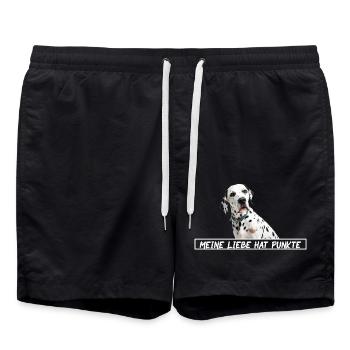 Meine Liebe hat Punkte Dalmatiner Liebe Hundeliebe - Badeshorts - Schwarz - Vorne - AI Model Male 185 light (185cm)