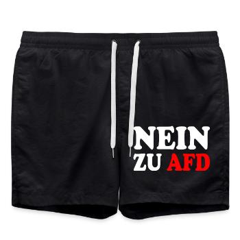 Nein zu afd - Badeshorts - Schwarz - Vorne - AI Model Male 185 light (185cm)