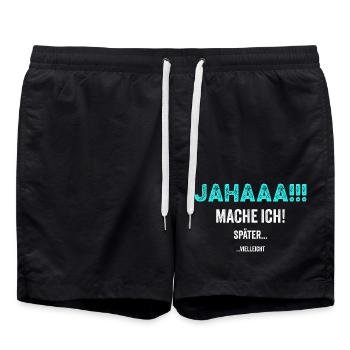 !! Je le ferai plus tard... Idée cadeau drôle - Short de bain - noir - Devant - AI Model Male 185 light (185cm)