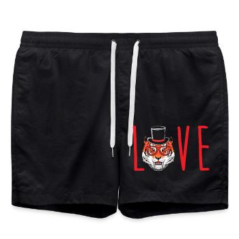 Tigre à dents de sabre - Short de bain - noir - Devant - AI Model Male 185 light (185cm)
