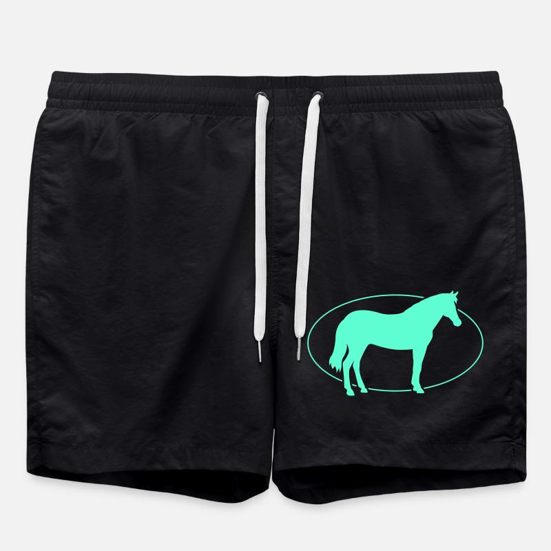 Pferd Horse - Badeshorts - Schwarz