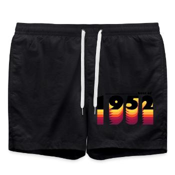 Vintage Timeless Style of 1952 - 73rd Birthday - Swim Trunks - black - Front - AI Model Male 185 light (185cm)