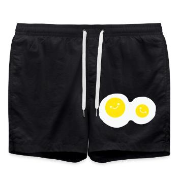 spiegeleier smile - Badeshorts - Schwarz - Vorne - AI Model Male 185 light (185cm)