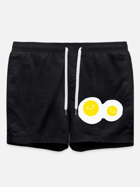 fried eggs smile - Swim Trunks - black