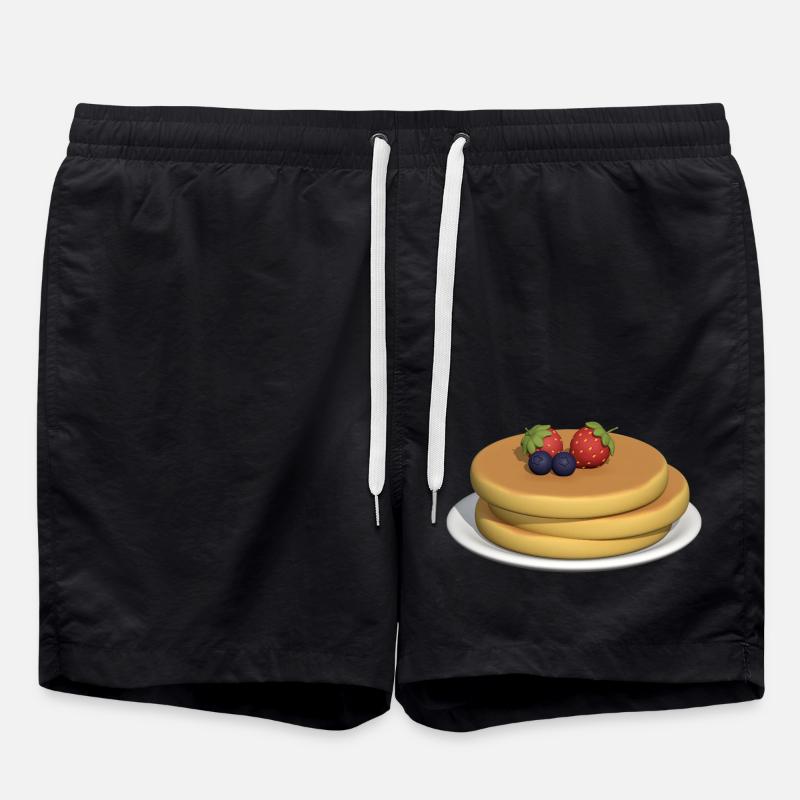 Pancake Stack with Berries - Swim Trunks - black