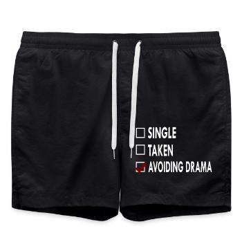 SINGLE AVOIDING DRAMA - Short de bain - noir - Devant - AI Model Male 185 light (185cm)