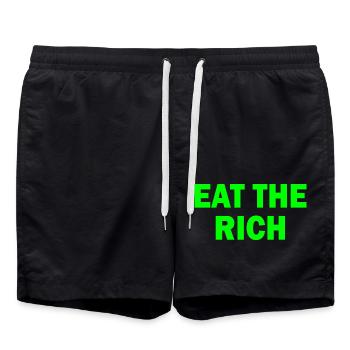 Eat the rich - Short de bain - noir - Devant - AI Model Male 185 light (185cm)