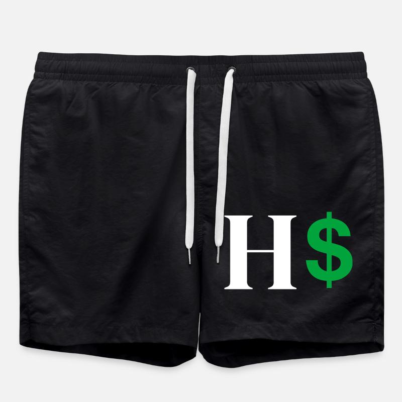 Letter h dollar - Swim Trunks - black
