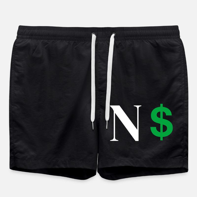 Buchstabe n Dollar - Badeshorts - Schwarz