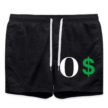 Lettre o dollar - Short de bain - noir - Devant - AI Model Male 185 light (185cm)