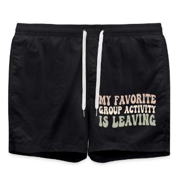 Meine Lieblingsaktivität in der Gruppe ist das Verlassen - Badeshorts - Schwarz - Vorne - AI Model Male 185 light (185cm)