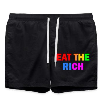 Eat the rich - Short de bain - noir - Devant - AI Model Male 185 light (185cm)