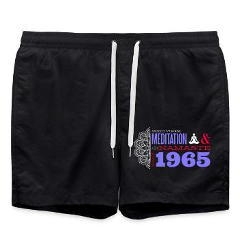 Mindful Journey seit 1965 - 60 Jahre jung - Badeshorts - Schwarz - Vorne - AI Model Male 185 light (185cm)