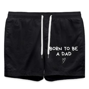 Geboren, um Papa zu sein - Papa Geschenkidee - Badeshorts - Schwarz - Vorne - AI Model Male 185 light (185cm)