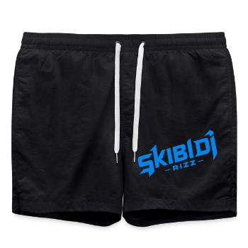 Skibidi Rizz bleu - Short de bain - noir - Devant - AI Model Male 185 light (185cm)