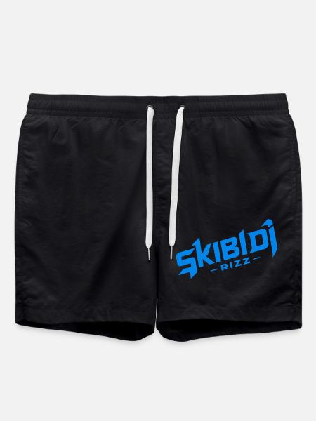 Skibidi Rizz blue - Swim Trunks - black