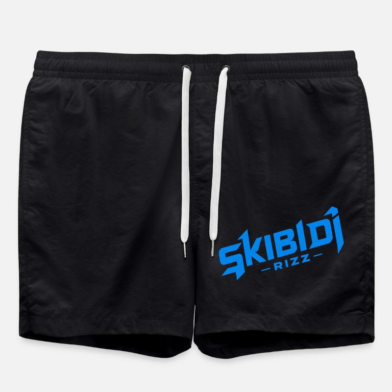 Skibidi Rizz bleu - Short de bain - noir