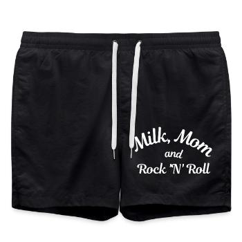 Milk, Mom and Rock 'N' Roll - Short de bain - noir - Devant - AI Model Male 185 light (185cm)