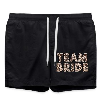 Team Braut Leopard - Badeshorts - Schwarz - Vorne - AI Model Male 185 light (185cm)
