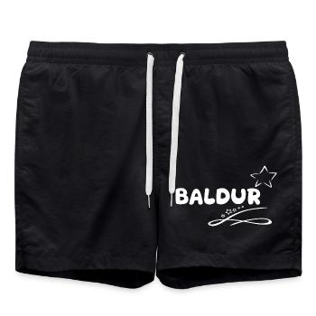 Geschenk für Baldur - Badeshorts - Schwarz - Vorne - AI Model Male 185 light (185cm)