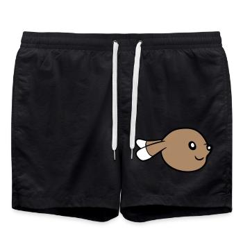 Hase Gesicht guckt seitlich Profil Seitenansicht - Badeshorts - Schwarz - Vorne - AI Model Male 185 light (185cm)