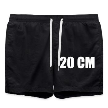 20 cm - Swim Trunks - black - Front - AI Model Male 185 light (185cm)