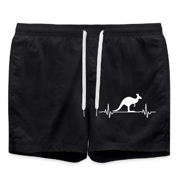 Kangourou - Australie - Cadeau - Short de bain - noir - Devant - AI Model Male 185 light (185cm)