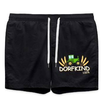 Dorfkind 100% - Badeshorts - Schwarz - Vorne - AI Model Male 185 light (185cm)