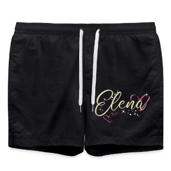 Elena Name Vorname Kalligrafieherz - Badeshorts - Schwarz - Vorne - AI Model Male 185 light (185cm)