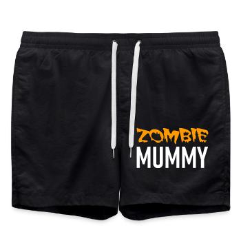 Momie zombie - Halloween - Citrouille - Sorcière - Horreur - Short de bain - noir - Devant - AI Model Male 185 light (185cm)