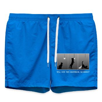 Drôle de chat a mangé une ampoule électrique alors quel cul brillant impertinent - Short de bain - cobalt blue - Devant