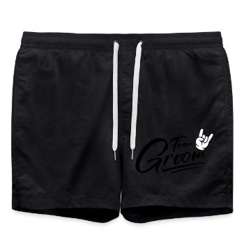 Groom Team Groom Bachelor - Swim Trunks - black - Front - AI Model Male 185 light (185cm)