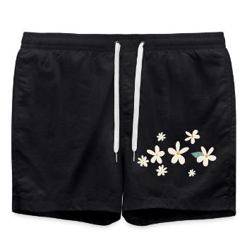 Fleurs marguerites idée cadeau - Short de bain - noir - Devant - AI Model Male 185 light (185cm)
