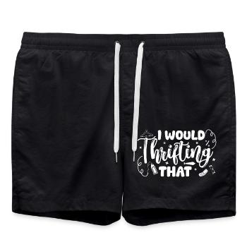 Thrift Shop I Would Thrifting That Love Thrifting - Badeshorts - Schwarz - Vorne - AI Model Male 185 light (185cm)
