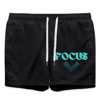 Fokus-Grafik - Badeshorts - Schwarz - Vorne - AI Model Male 185 light (185cm)