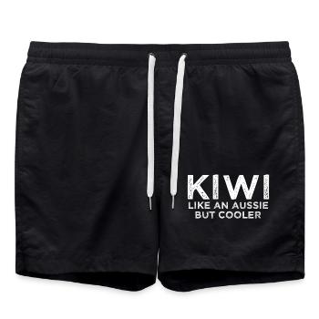 Kiwi comme un Aussie mais plus frais - Nouvelle-Zélande - Short de bain - noir - Devant - AI Model Male 185 light (185cm)