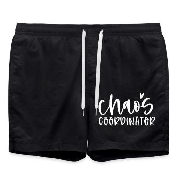 Chaos Koordinator Spaß Mutter Leben Humor - Badeshorts - Schwarz - Vorne - AI Model Male 185 light (185cm)