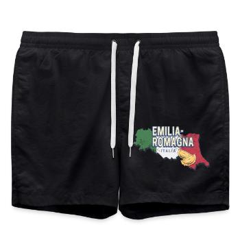 Emilia Romagna und Fahne Italien Region Souvenir - Badeshorts - Schwarz - Vorne - AI Model Male 185 light (185cm)
