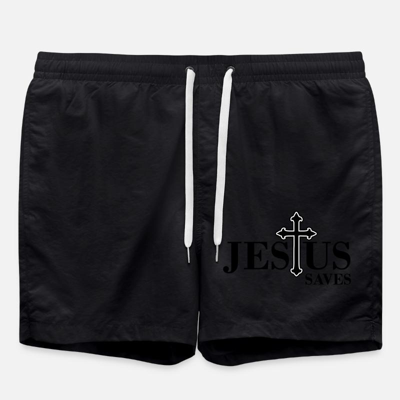 Jesus Rettet - Badeshorts - Schwarz