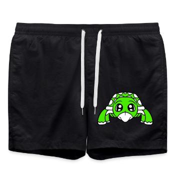 turtle cute cute googly eyes little child - Swim Trunks - black - Front - AI Model Male 185 light (185cm)