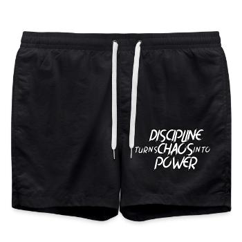 La discipline transforme le chaos en pouvoir - Motivation - Short de bain - noir - Devant - AI Model Male 185 light (185cm)