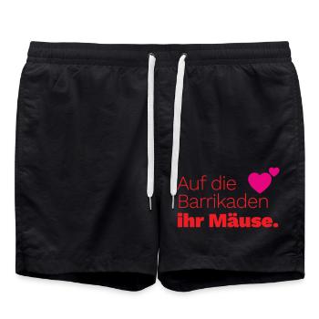 Auf die Barrikaden ihr Mäuse. - Badeshorts - Schwarz - Vorne - AI Model Male 185 light (185cm)