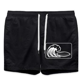 Surfbrett Welle - Badeshorts - Schwarz - Vorne - AI Model Male 185 light (185cm)