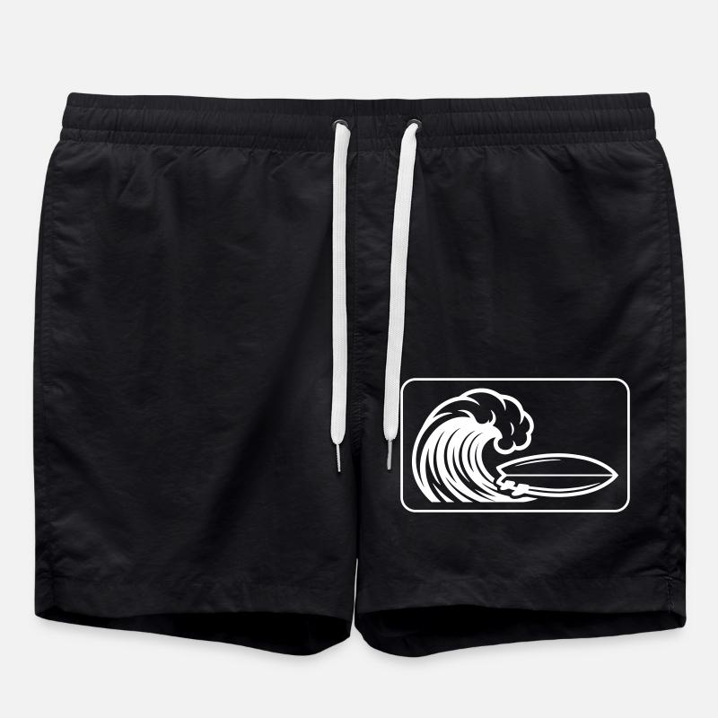 Surfboard Wave - Swim Trunks - black