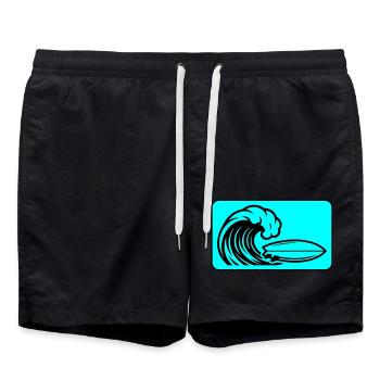 Surfboard Wave - Swim Trunks - black - Front - AI Model Male 185 light (185cm)