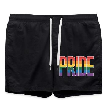 Pride - Cooles Queer City Logo - Badeshorts - Schwarz - Vorne - AI Model Male 185 light (185cm)